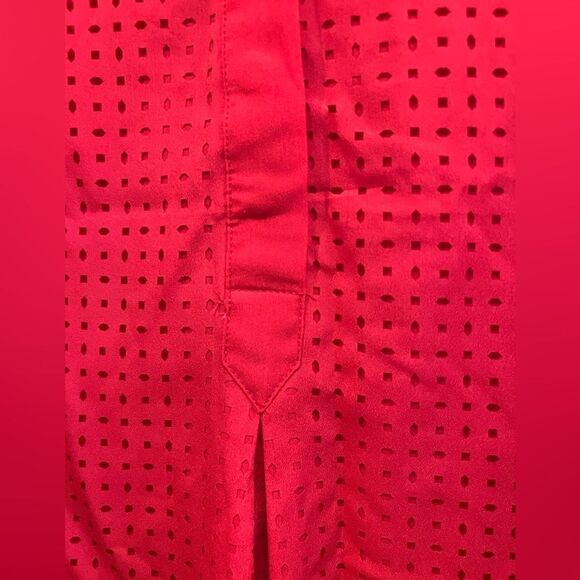 Cynthia Rowley women size 1X beautiful red orange half button blouse - Picture 3 of 10